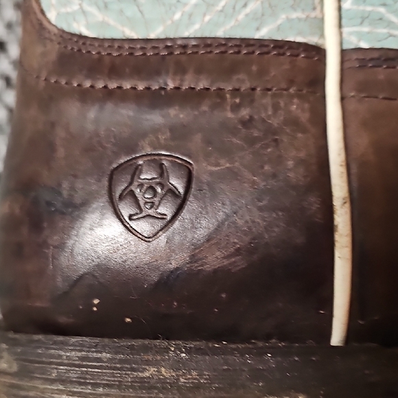 Ariat Circuit Savanna Western Boots Aztec Turquoise Brown Square Toe Size 10B - Picture 8 of 12